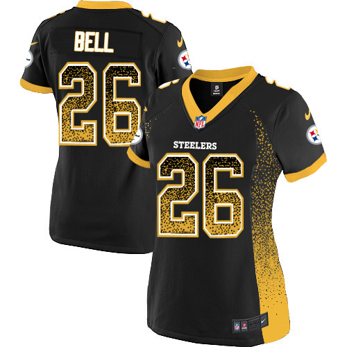 Nike Steelers #26 Le'Veon Bell Black Team Color Women's Stitched NFL Elite Drift Fashion Jersey